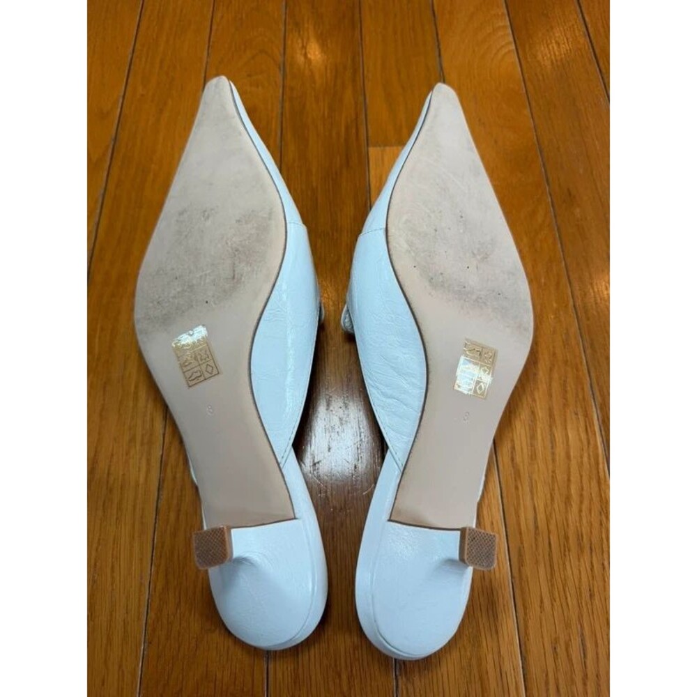 Jeffrey Campbell Prevail kitten heel mules in white leather Women’s Sz 8 - Picture 5 of 7